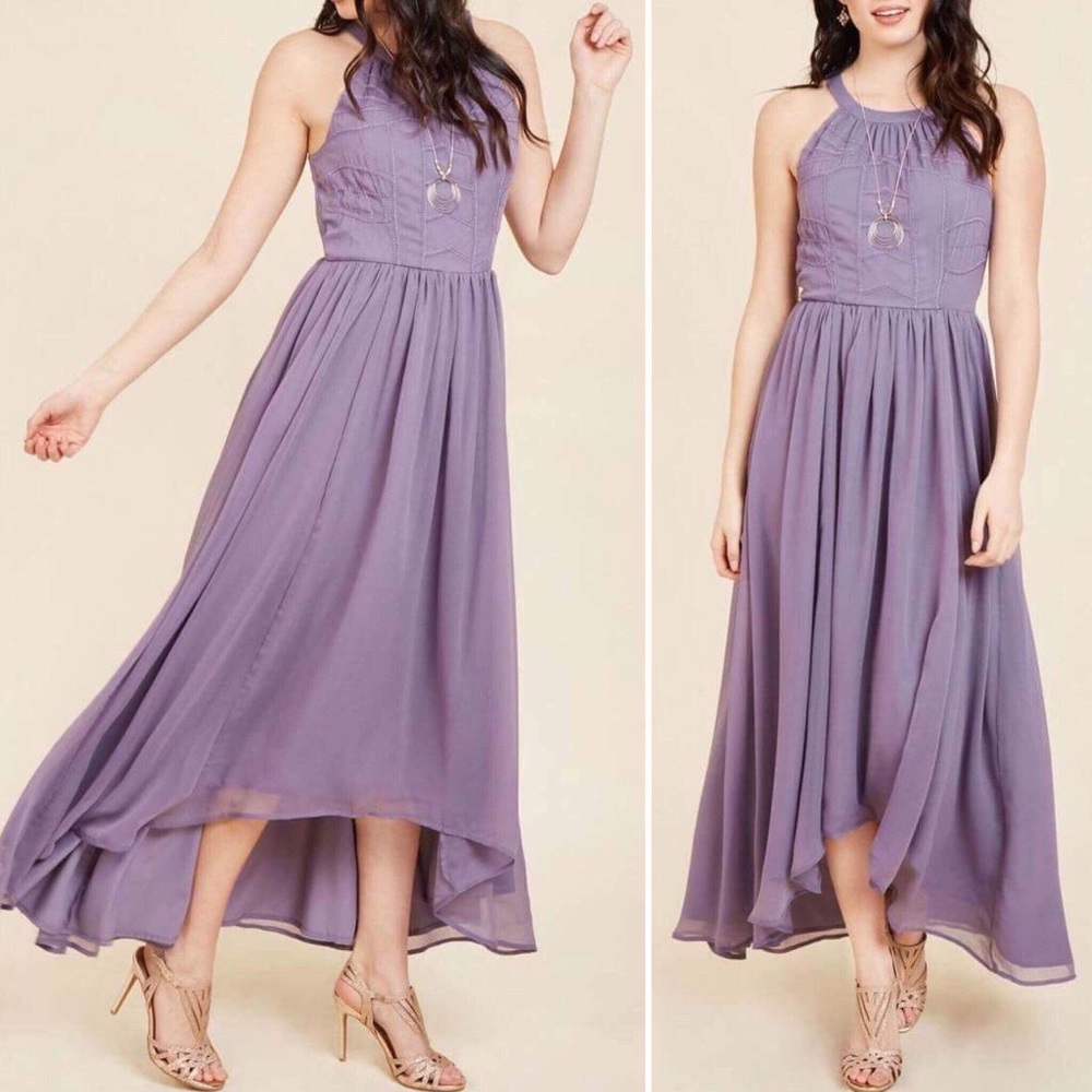Modcloth Embroidered Hi-Lo Brave New Whirl Maxi